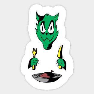 Cat dinner Sticker